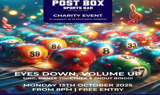 Charity Music Bingo at The Post Box Sports Bar in Basingstoke