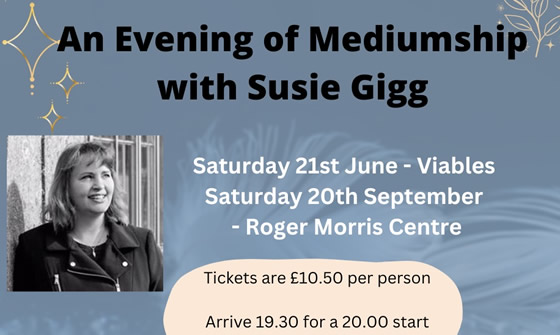 Susie Gigg Mediumship evening at The Roger Morris Centre